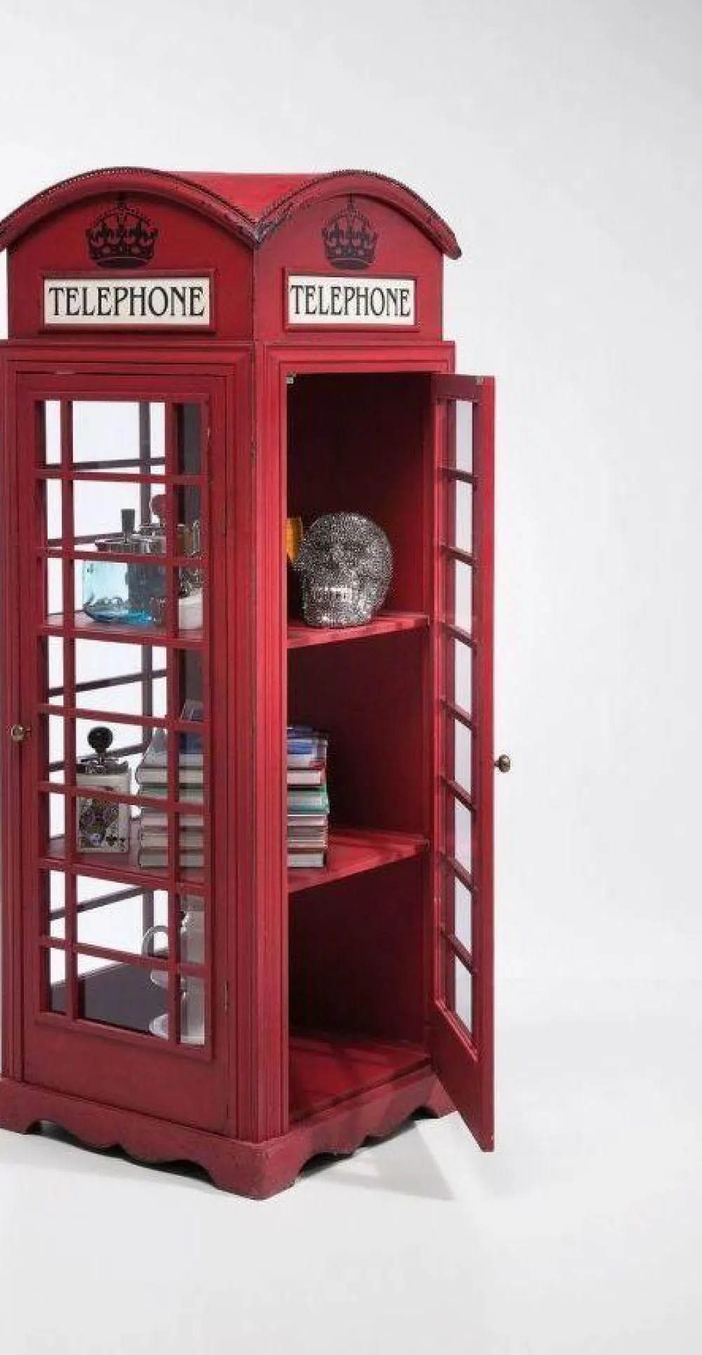 Witryny*KARE Design Witryna London Telephone 140x53 Cm Czerwona