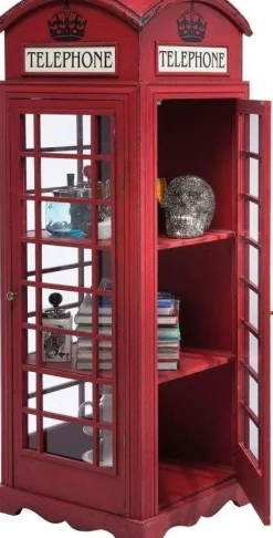 Witryny*KARE Design Witryna London Telephone 140x53 Cm Czerwona