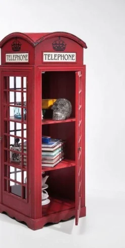 Witryny*KARE Design Witryna London Telephone 140x53 Cm Czerwona