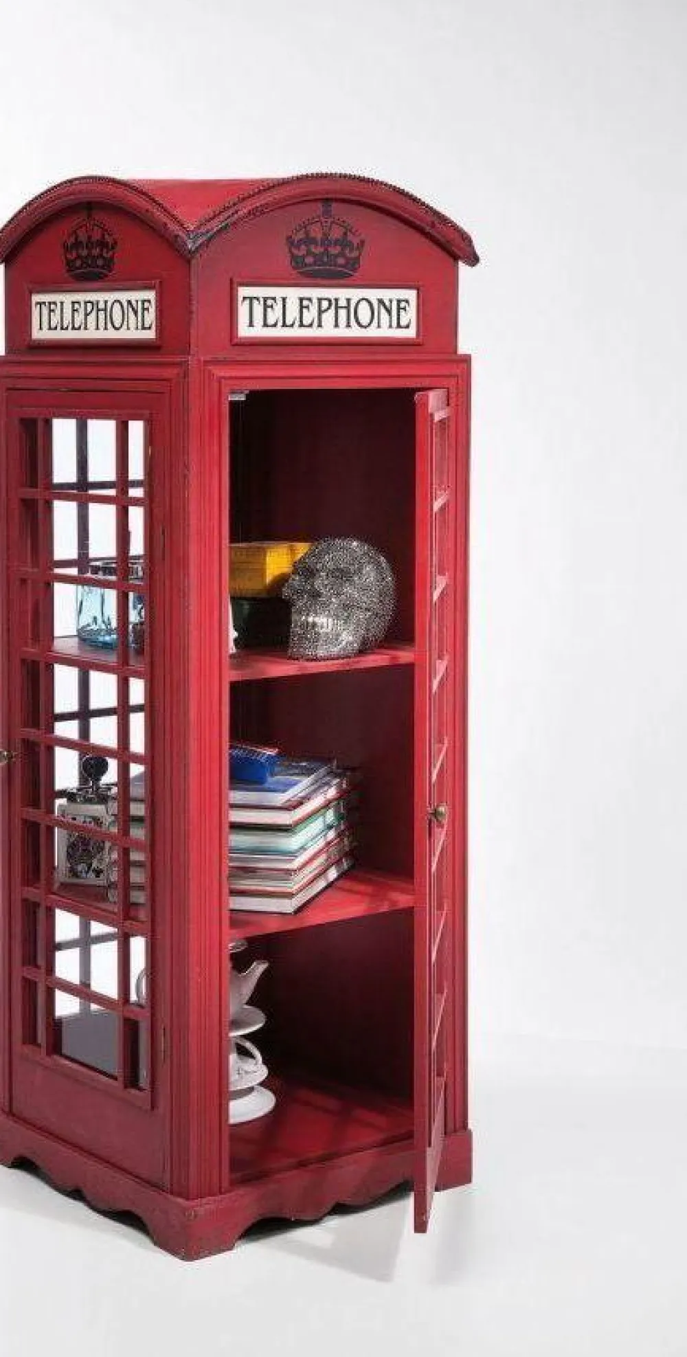 Witryny*KARE Design Witryna London Telephone 140x53 Cm Czerwona