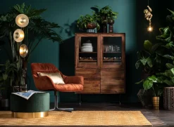 Witryny*KARE Design Witryna Ravello 100x140 Cm Sheesham Brązowa