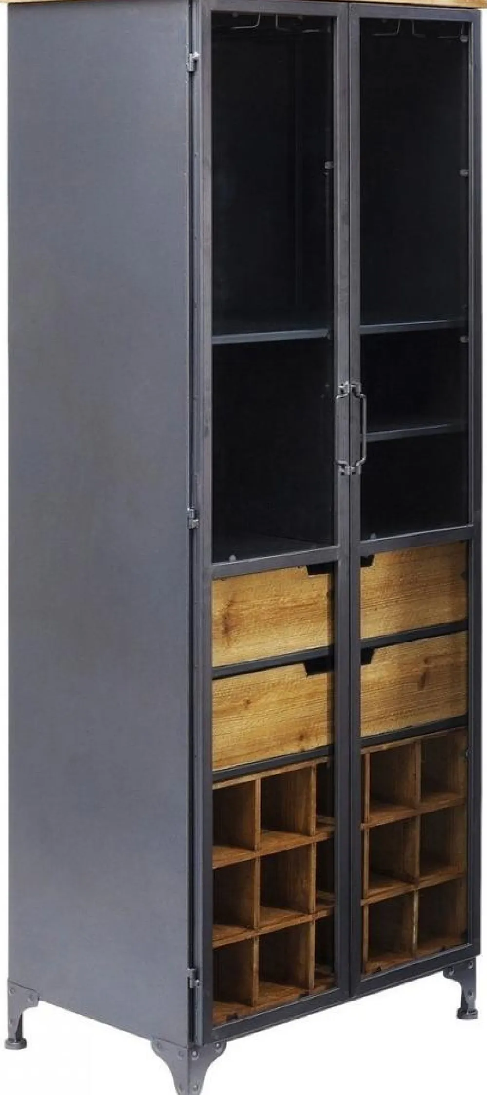 Witryny*KARE Design Witryna Refugio 60x156 Cm Antracytowa