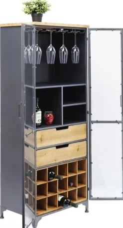 Witryny*KARE Design Witryna Refugio 60x156 Cm Antracytowa