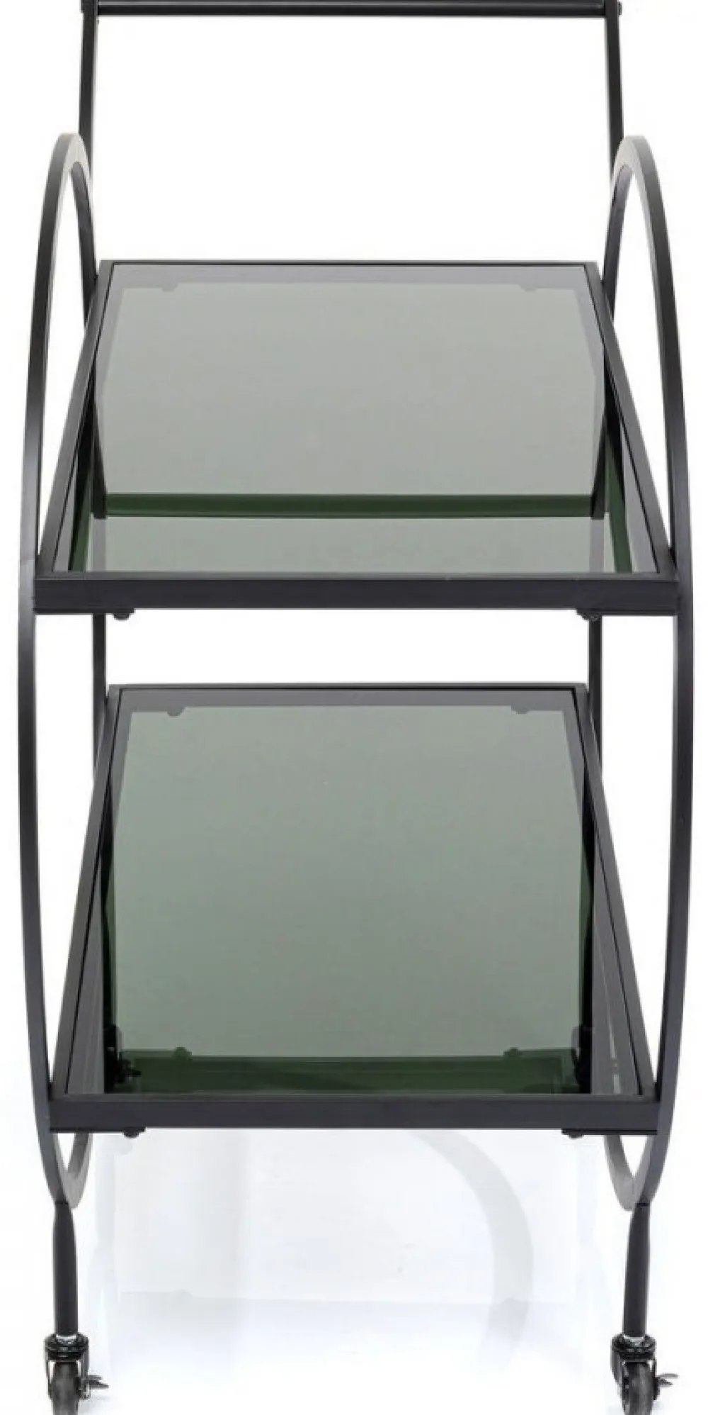Barki*KARE Design Wózek Barowy Loft 74x85 Cm Czarny Półki Szklane