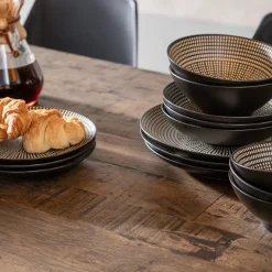 Zastawa Stołowa|Talerze*KARE Design Zastawa Stołowa Tokyo 12 El. Czarno-biała