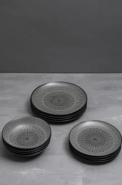 Zastawa Stołowa|Talerze*KARE Design Zastawa Stołowa Tokyo 12 El. Czarno-biała