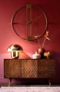 Zegary*KARE Design Zegar ścienny Clip ∅107 Cm Złoty