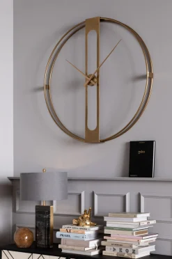 Zegary*KARE Design Zegar ścienny Clip ∅107 Cm Złoty