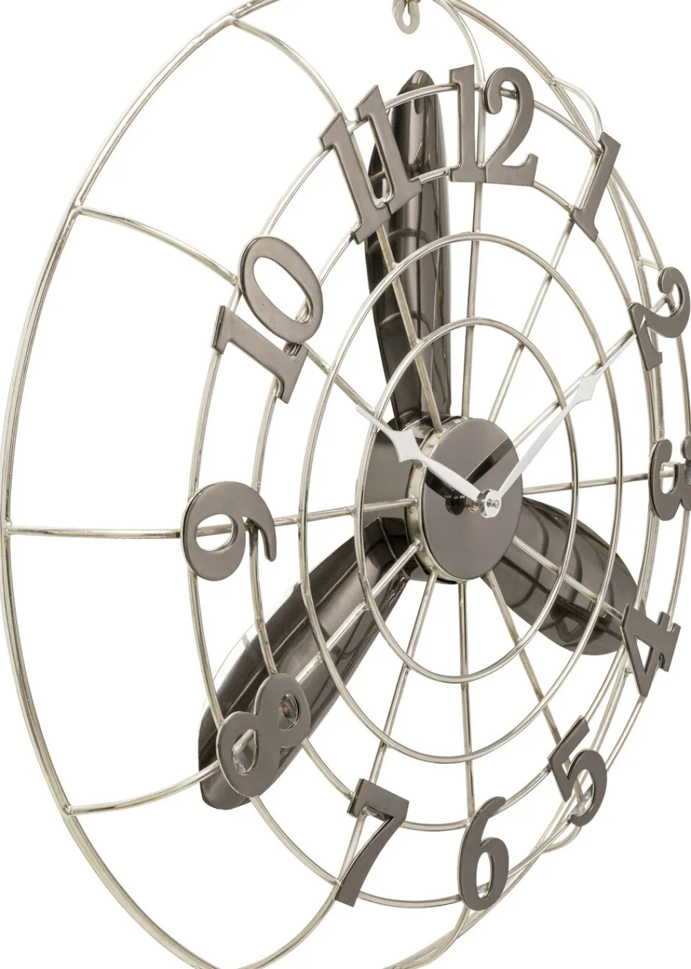 Zegary*KARE Design Zegar ścienny Fan Blade Ø61 Srebrny