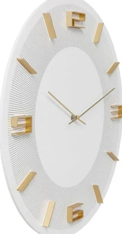 Zegary*KARE Design Zegar ścienny Leonardo Ø49 Cm Biało-złoty