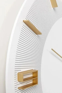 Zegary*KARE Design Zegar ścienny Leonardo Ø49 Cm Biało-złoty