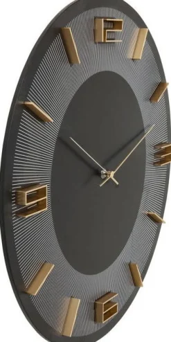 Zegary*KARE Design Zegar ścienny Leonardo Ø49 Cm Czarno-złoty
