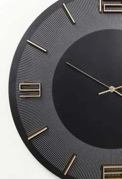 Zegary*KARE Design Zegar ścienny Leonardo Ø49 Cm Czarno-złoty