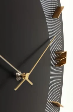 Zegary*KARE Design Zegar ścienny Leonardo Ø49 Cm Czarno-złoty