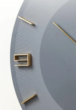 Zegary*KARE Design Zegar ścienny Leonardo Ø49 Cm Szaro-złoty