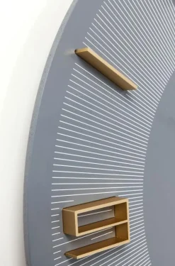 Zegary*KARE Design Zegar ścienny Leonardo Ø49 Cm Szaro-złoty