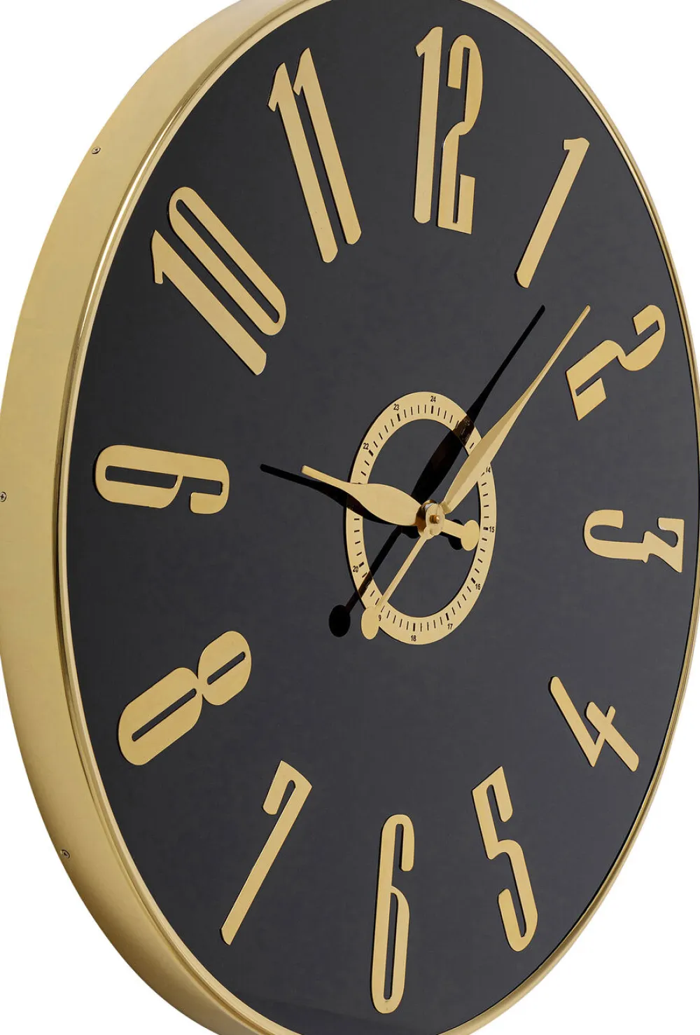 Zegary*KARE Design Zegar ścienny Nowoczesny Czarno-złoty Ø76 Cm
