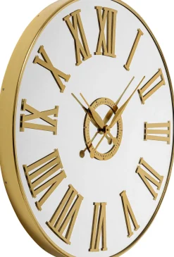 Zegary*KARE Design Zegar ścienny Nowoczesny Złoty Tarcza Lustrzana Ø76 Cm
