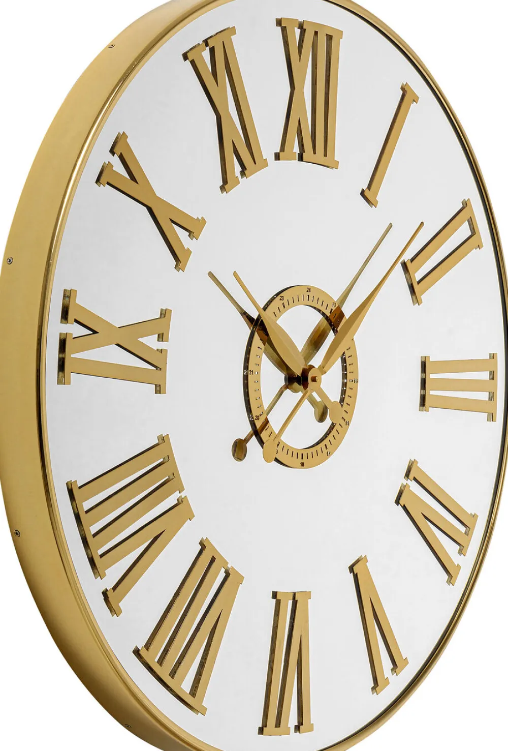 Zegary*KARE Design Zegar ścienny Nowoczesny Złoty Tarcza Lustrzana Ø76 Cm