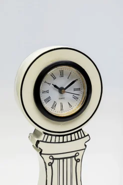Zegary*KARE Design Zegar Stołowy Biały Wzory Czarne Klasyczne 9x26 Cm