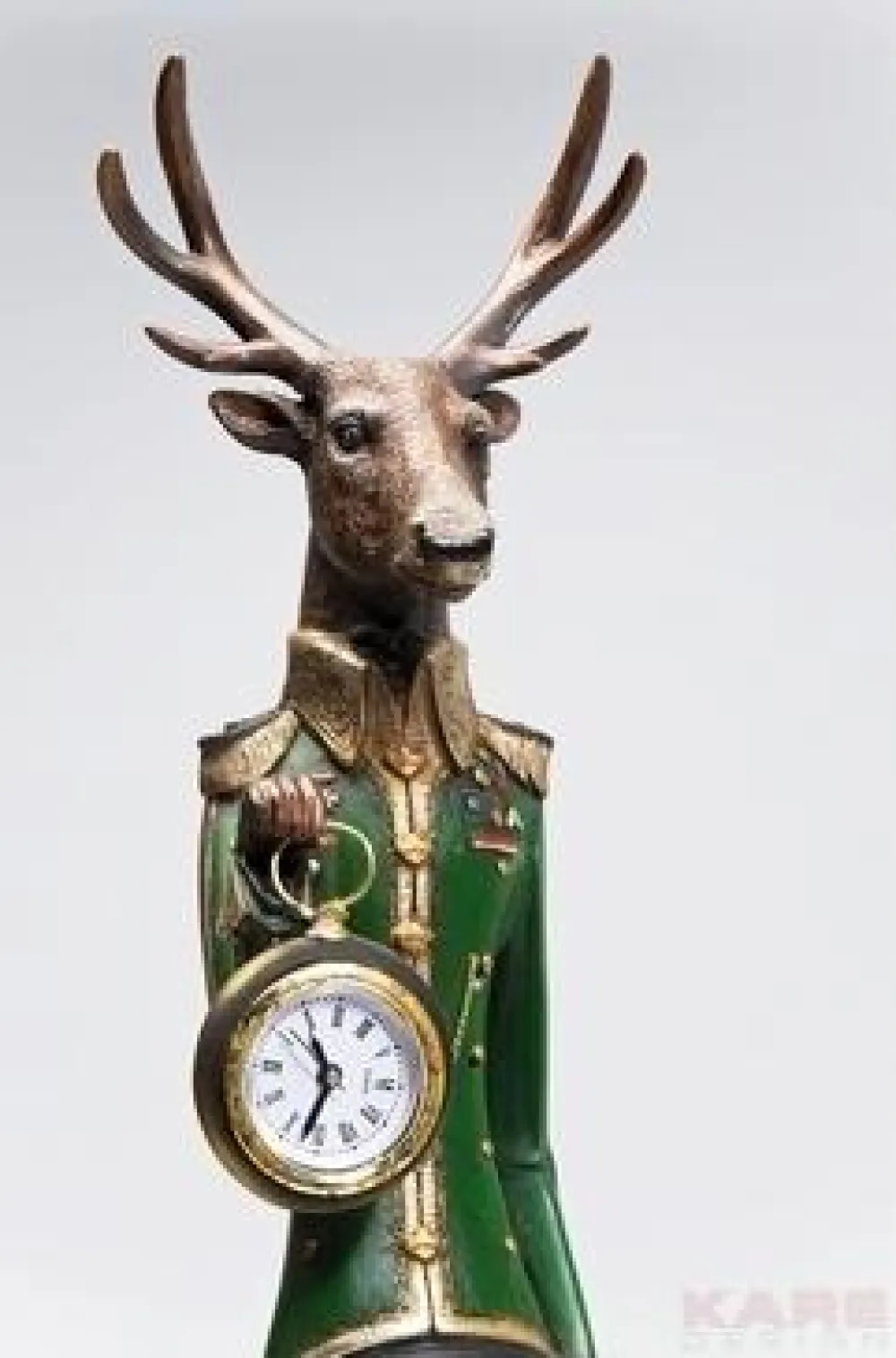 Zegary*KARE Design Zegar Stołowy Gentleman Deer 14x72 Cm Kolorowy