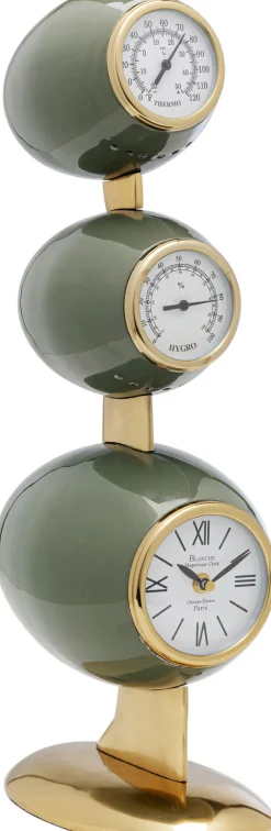 Zegary*KARE Design Zegar Stołowy Zielono-złoty Stalowy 57 Cm