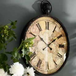 Zegary*KARE Design Zegar Wiszący European Map 96x77 Cm Kolorowy