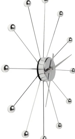Zegary*KARE Design Zegar Wiszący Like Umbrella Balls Ø60 Cm Srebrny
