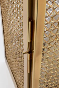 Lampiony I Latarenki*KARE Design Zestaw 2 Dużych Latarenek Złotych Ze Stali Nierdzewnej I Trawy Morskiej