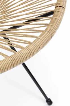 Fotele*KARE Design Zestaw Dwóch Foteli Ogrodowych - Kolor Naturalny Nogi Czarne 73x85 Cm