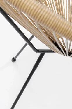 Fotele*KARE Design Zestaw Dwóch Foteli Ogrodowych - Kolor Naturalny Nogi Czarne 73x85 Cm