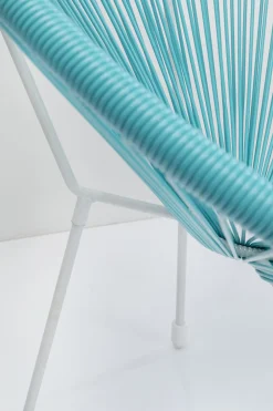 Fotele*KARE Design Zestaw Dwóch Foteli Ogrodowych - Kolor Turkusowy Nogi Białe 73x85 Cm