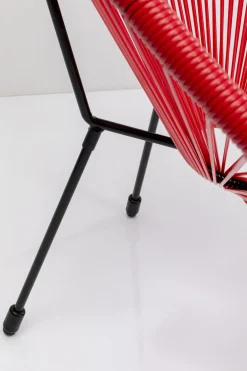 Fotele*KARE Design Zestaw Dwóch Foteli Ogrodowych - Kolor Wiśniowy Nogi Czarne 73x85 Cm