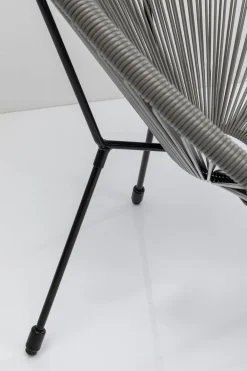Fotele*KARE Design Zestaw Dwóch Foteli Ogrodowych - Kolor Szary Nogi Czarne 73x85 Cm