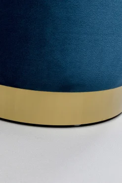 Pufy*KARE Design Zestaw Dwóch Puf Tapicerowanych Ze Schowkiem Niebieskie Podstawy Złote