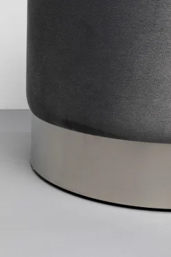Pufy*KARE Design Zestaw Dwóch Puf Tapicerowanych Ze Schowkiem Szare Podstawy Srebrne