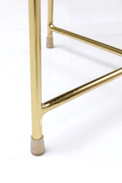 Stoliki Kawowe*KARE Design Zestaw Dwóch Stolików Do Salonu Czarno-białe Nogi Złote