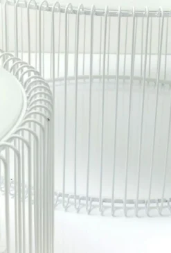 Stoliki Kawowe*KARE Design Zestaw Dwóch Stolików Kawowych Wire Białe