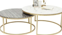 Stoliki Kawowe*KARE Design Zestaw Dwóch Stolików Kawowych Mystic Round Kolorowe Ø90