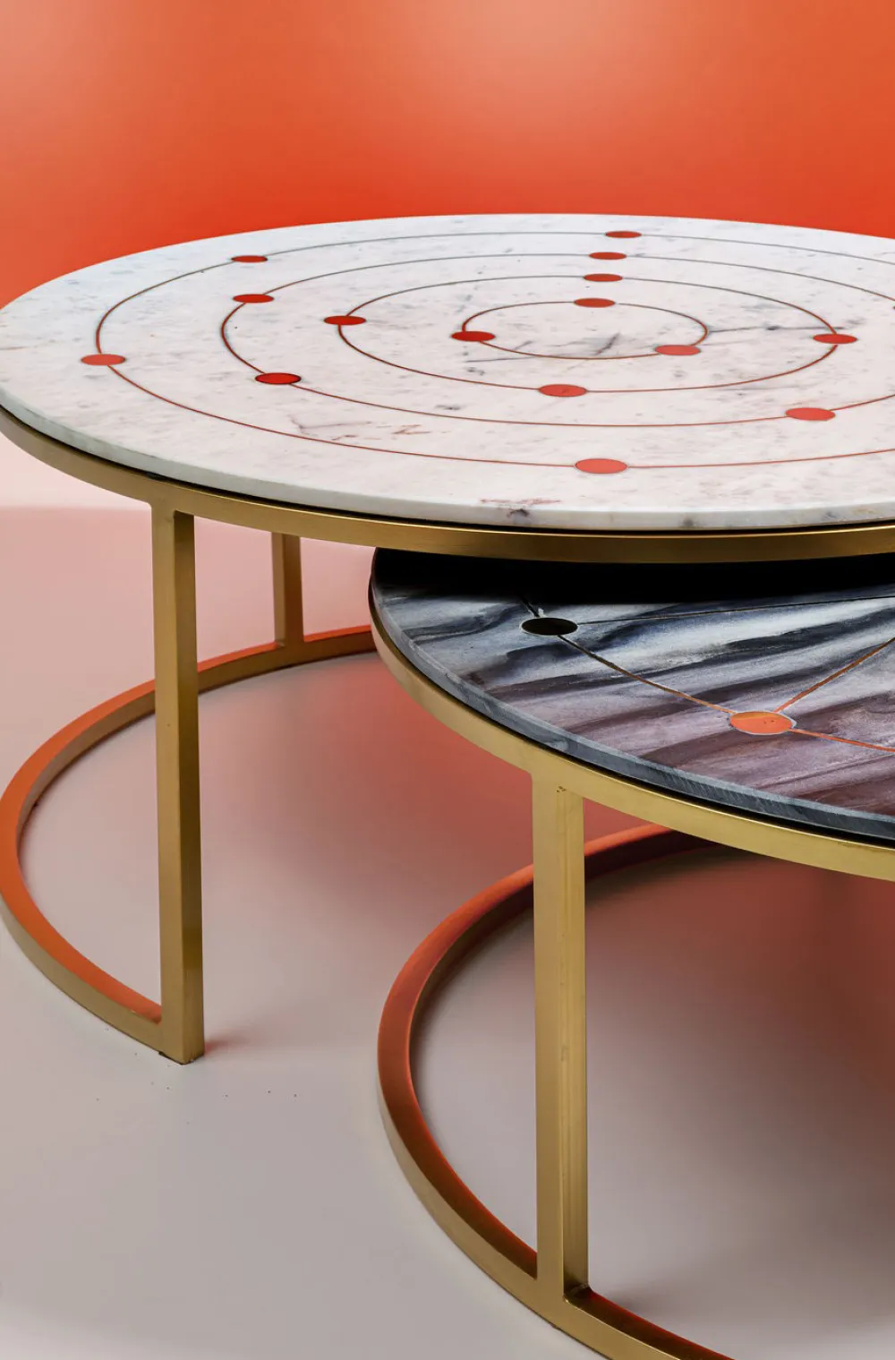 Stoliki Kawowe*KARE Design Zestaw Dwóch Stolików Kawowych Mystic Round Kolorowe Ø90