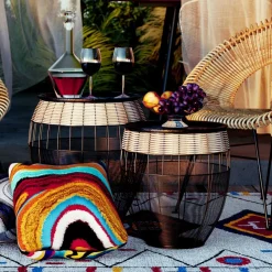 Stoliki Kawowe*KARE Design Zestaw Dwóch Stolików Kawowych African Drums Czarne