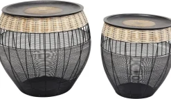 Stoliki Kawowe*KARE Design Zestaw Dwóch Stolików Kawowych African Drums Czarne