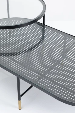 Stoliki Kawowe*KARE Design Zestaw Dwóch Stolików Kawowych Fence - Blaty Szklane