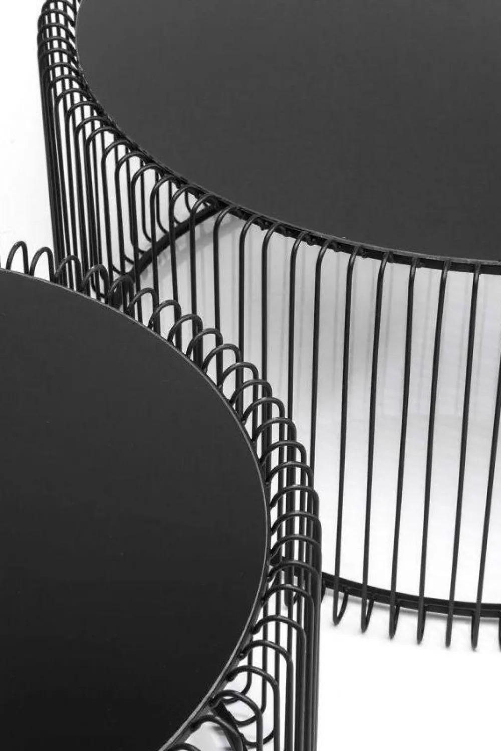 Stoliki Kawowe*KARE Design Zestaw Dwóch Stolików Kawowych Wire Czarne