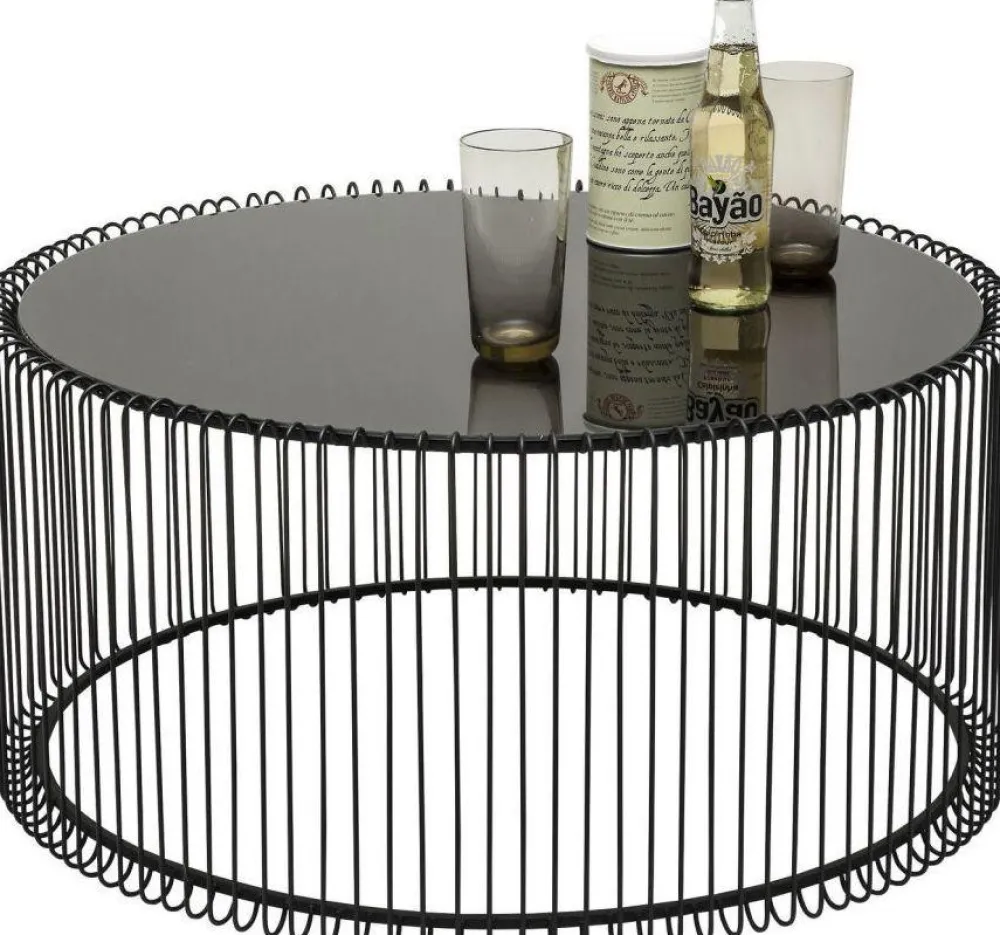 Stoliki Kawowe*KARE Design Zestaw Dwóch Stolików Kawowych Wire Czarne