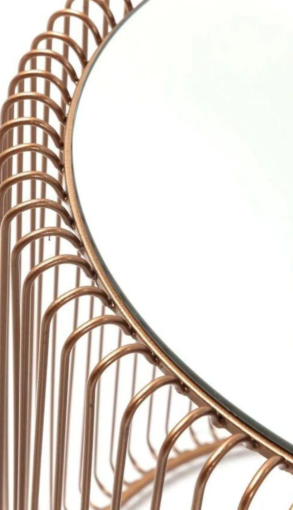 Stoliki Kawowe*KARE Design Zestaw Dwóch Stolików Wire Copper Miedziane - Blaty Lustrzane