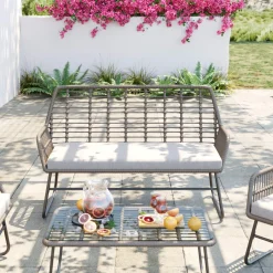 Sofy*KARE Design Zestaw Ogrodowy 4-elementowy Sofa, 2 Fotele I Stolik Kawowy