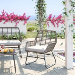 Sofy*KARE Design Zestaw Ogrodowy 4-elementowy Sofa, 2 Fotele I Stolik Kawowy