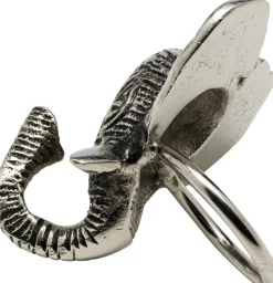 Zastawa Stołowa|Akcesoria Do Kuchni*KARE Design Zestaw 4 Pierścieni Na Serwetki Aluminiowe Srebrne Motyw Słoni