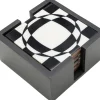Zastawa Stołowa*KARE Design Zestaw 6 Podkładek Pod Kubki Czarno-białe Z Organizerem 12x12 Cm